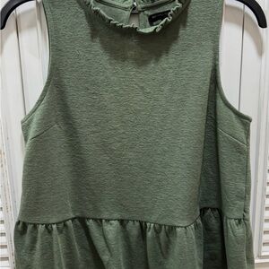 Banana Republic Olive Ruffle Neck Blouse